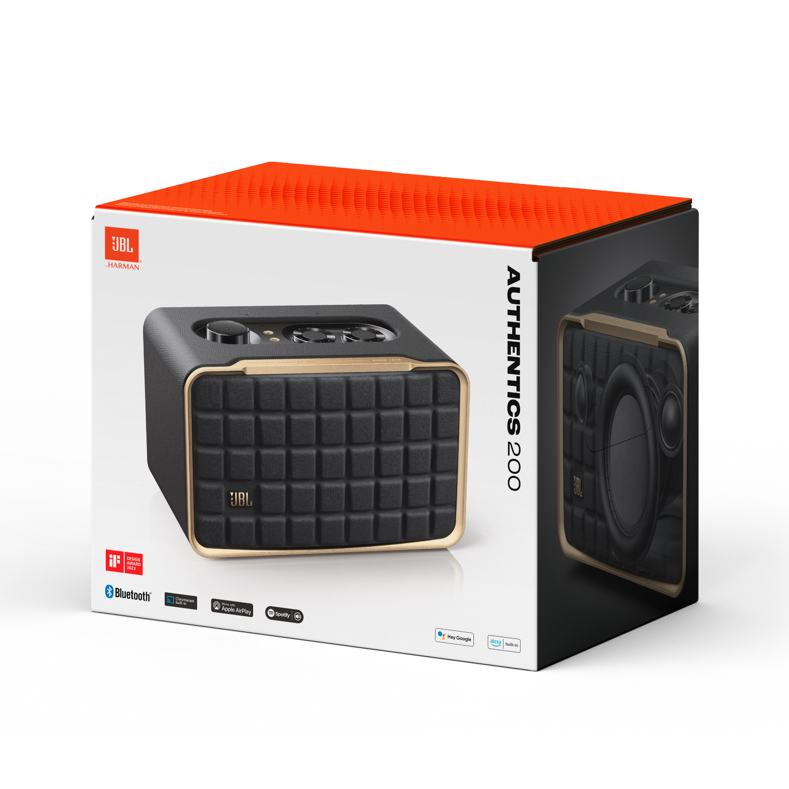 JBL Authentics 200 SmartHomeLautsprecher mit WLAN, Bluetooth und Sprachassistenten im Retro