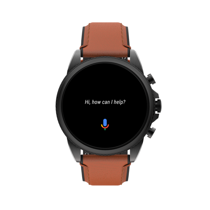 Fossil Display Smartwatch FTW4062 - Black - Fossil Mens Gen 6 Smartwatch, Black-Tone Stainless Steel Watch with Brown Leather Band, FTW4062 - Detailshot 4 image number null