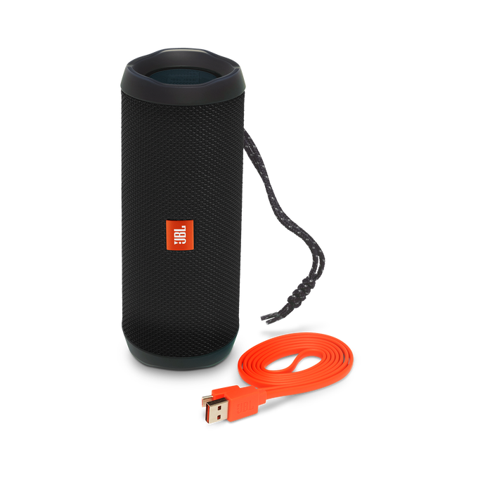 JBL Flip 4 - Black - A full-featured waterproof portable Bluetooth speaker with surprisingly powerful sound. - Detailshot 1 image number null
