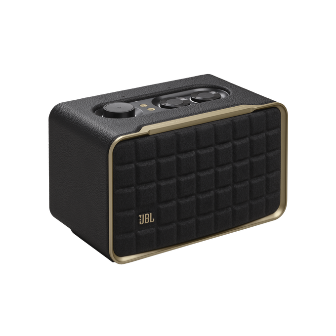 JBL Authentics 200 - Black - Smart home speaker with Wi-Fi, Bluetooth and Voice Assistants with retro design - Hero image number null