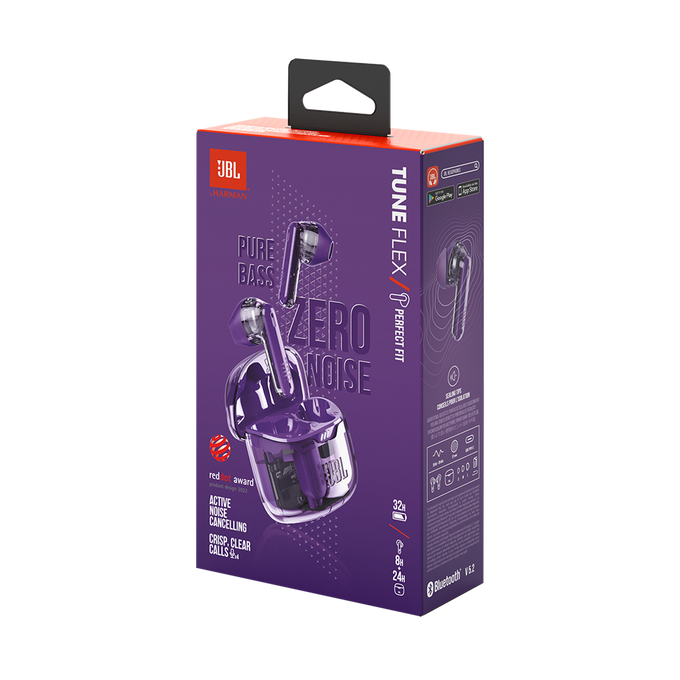 JBL Tune Flex Ghost Edition - Purple Ghost - True wireless Noise Cancelling earbuds - Detailshot 10 image number null